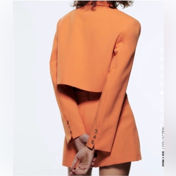 NWT. Orange Cropped Blazer and Mini Skirt/Skort Set. - Picture 7 of 7